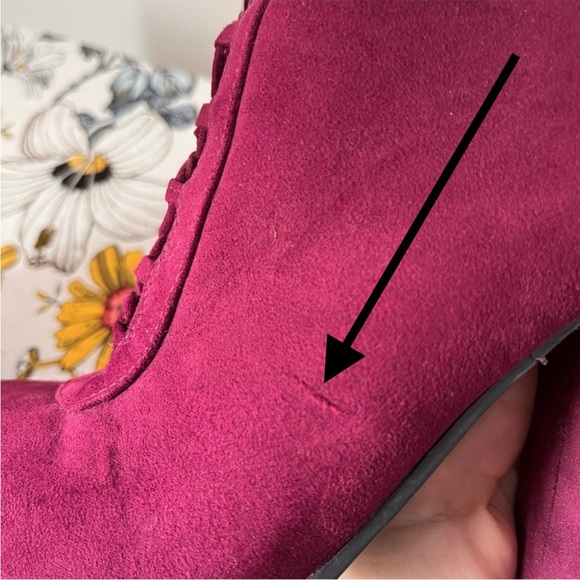 Carlos Santana plumb lace up boots chunky 4in heel size 37/7M - Picture 5 of 6